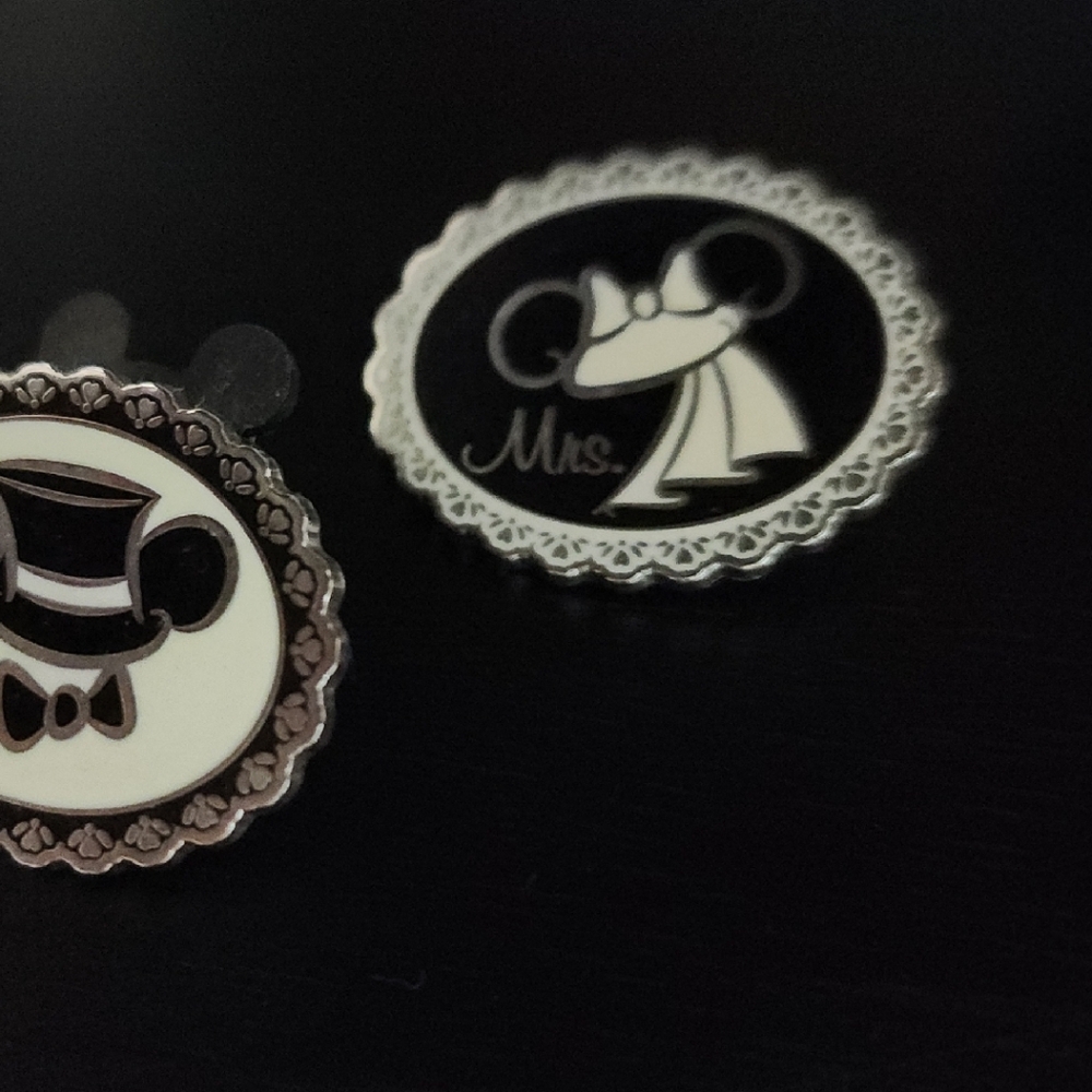 Elegant Mr. and Mrs. Mickey Pins